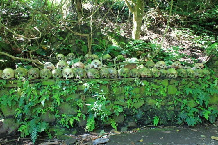 An open graveyard near Ubud, in Bali, Indonesia