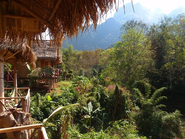 A wooden bungalow in Nong Khiaw, Laos