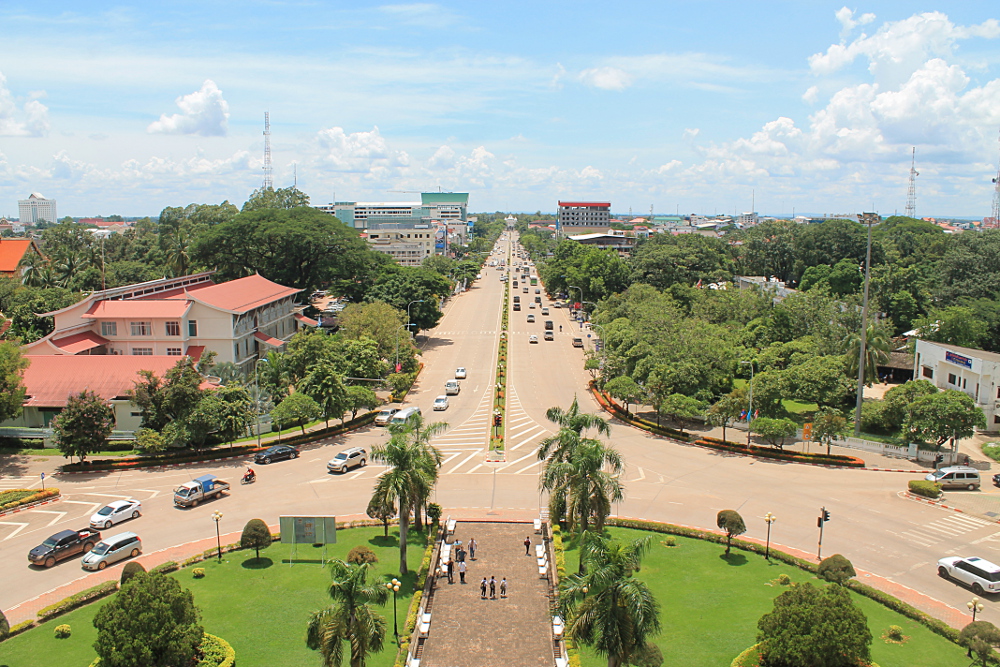 Patuxai view of Vientiane, Laos