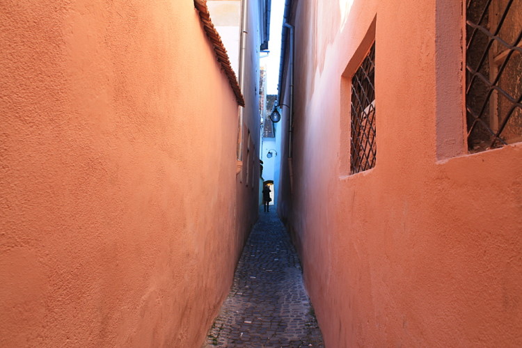 Narrowest street in Eastern Europe in Brasov, our base for a week in Transylvania