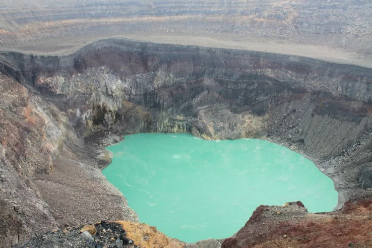 Green crater lake of Santa Ana volcano, El Salvador
