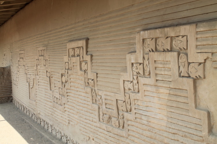 Desert ruins in northern Peru: Chan Chan carvings