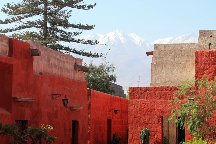 Walking the Streets of  the Santa Catalina Monastery in Arequipa, Peru