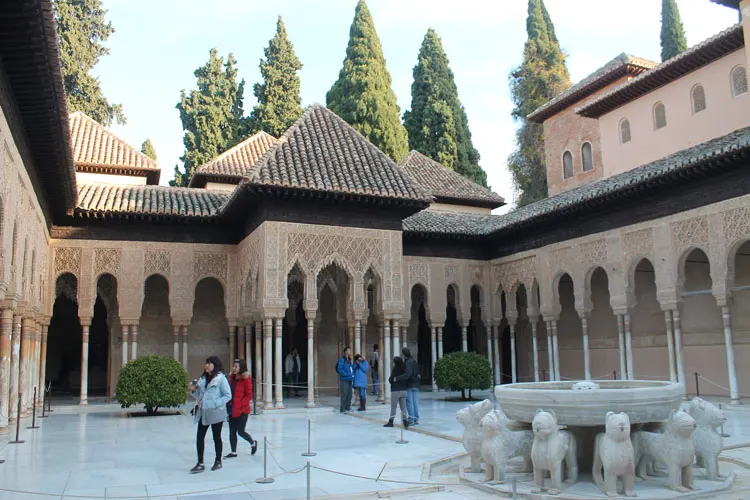 courtyard at the Alhambra, Granada, Spain