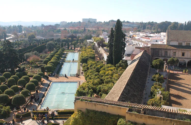 2 days in Córdoba, Spain -- Alcazar Real pools from above
