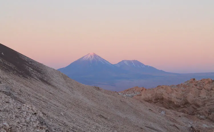 Sunset in the Valley of the Moon (Valle de la Luna) in San Pedro de Atacama, Chile 