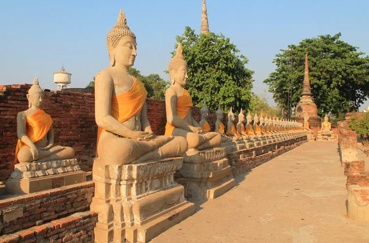 Cycling to the temples in Ayutthaya, Thailand -- Wat Yai Chai Mongkhon