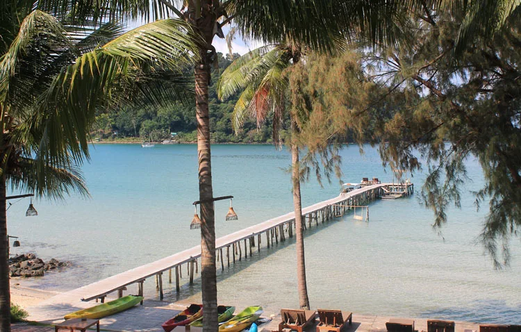 A pier at Bang Bao Bay, Koh Kood, the most beautiful island in Thailand