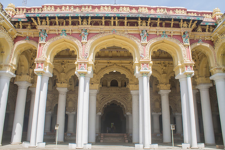 Stunning detail at Thirumalai Palace, one of the best places to see in Madurai, India