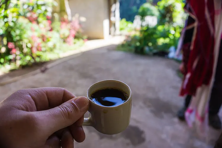 A tiny cup of coffee